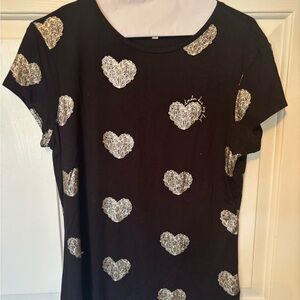 Ted Baker-Black Heart Patterned Women's Top- Size Small